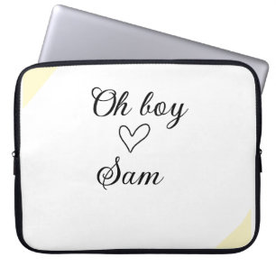 oh jongen voeg naam toe baby shower kinderen tekst laptop sleeve