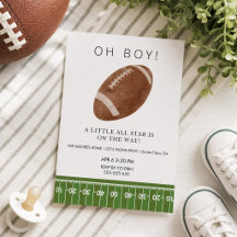 Oh jongen voetbal baby shower uitnodiging