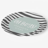 Oh jongens, baby shower-tweeling-servetten papieren bordje (Gekanteld)