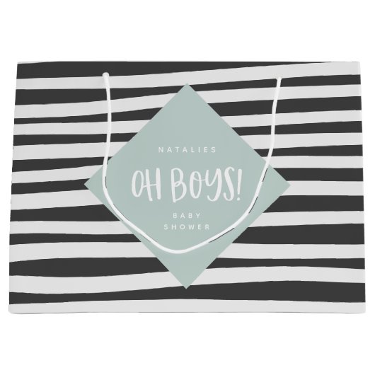 Oh jongens! Tweeling baby jongen bedankt cadeaufee Groot Cadeauzakje (Voorkant)