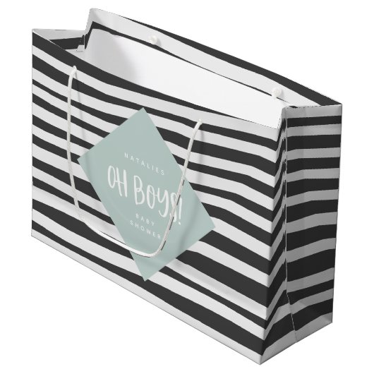 Oh jongens! Tweeling baby jongen bedankt cadeaufee Groot Cadeauzakje (Voorkant Gekanteld)