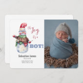 Oh Joy Foto Baby Jongen Geboorte Aankondiging (Voorkant / Achterkant)