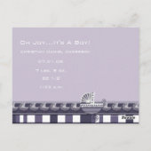 Oh Joy... Het is een Baby! Paarse kan een jongen o Briefkaart (Achterkant)