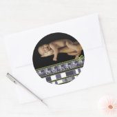 OH Joy... Het is een jongen! Baby foto Ronde Sticker (Envelop)