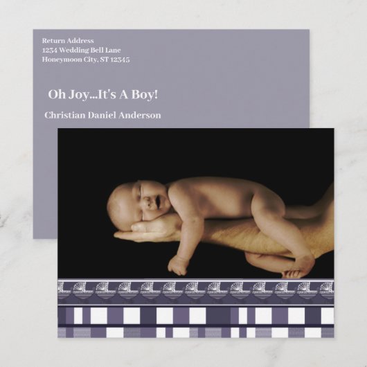 Oh Joy... Het is een jongen! Briefkaart (Voorkant / Achterkant)