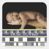 OH Joy... Het is een jongen! Stickers Uw baby foto (Voorkant)