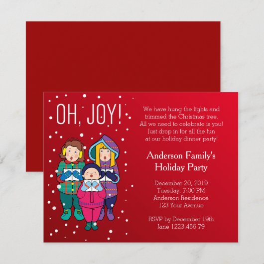 Oh! Joy! Uitnodiging winterpartij (Voorkant / Achterkant)