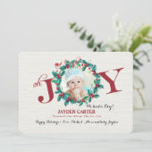 Oh Joy Vakantie Foto Geboorteaankondiging Feestdagenkaart (Staand voorkant)