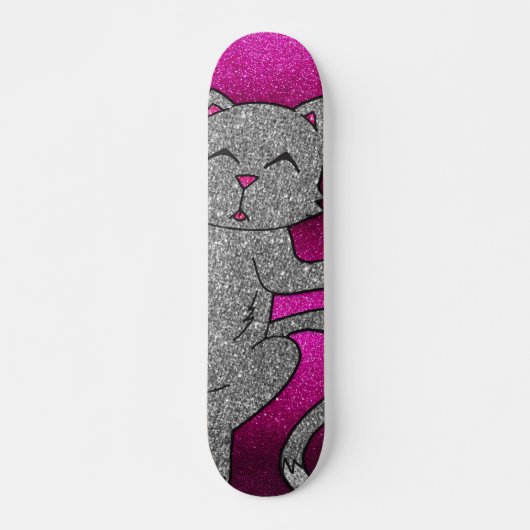 Oh Kat Bling Glitter Schaats Party Luxurous Sk Persoonlijk Skateboard (Voorkant)