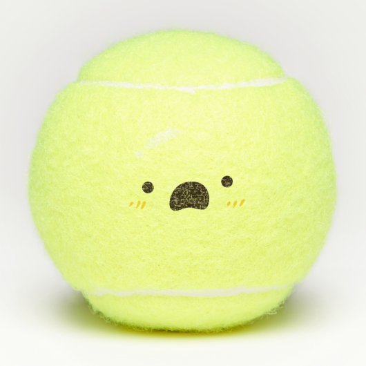 Oh Kawaii Cute Emoticon Emoji Tennisballen (Voorkant)