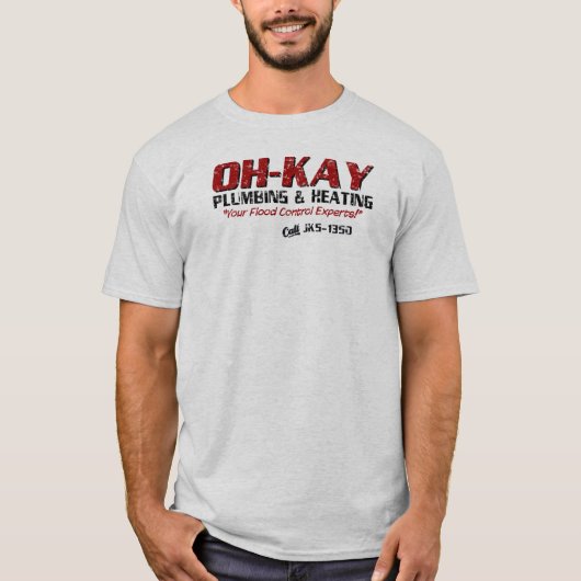 OH-KAY-leidingen en verwarming (verhit) T-shirt (Voorkant)
