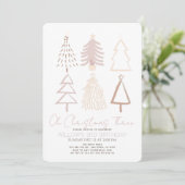 Oh Kerst Drie Boho Roze Bomen 3de Verjaardag Kaart (Staand voorkant)