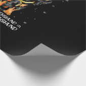 oh kerst teckel op kerst inpakpapier (Hoek)