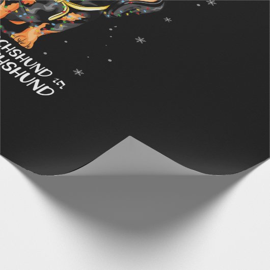 oh kerst teckel op kerst inpakpapier (Hoek)