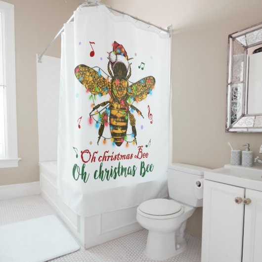 Oh kerstbije Oh kerstbijen licht Douchegordijn (In situ)