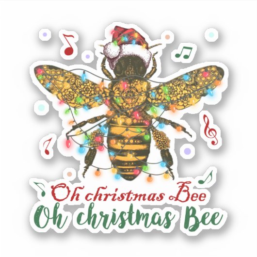 Oh kerstbije Oh kerstbijen licht Sticker (Voorkant)