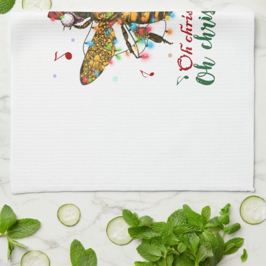 Oh kerstbije Oh kerstbijen licht Theedoek (Gevouwen)