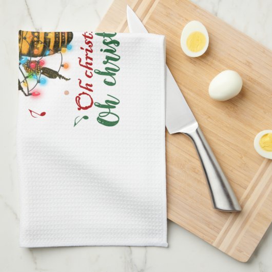 Oh kerstbije Oh kerstbijen licht Theedoek (Quarter Fold)