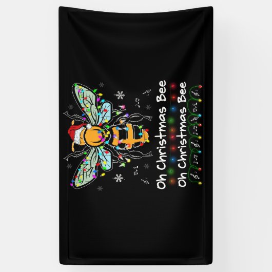 Oh Kerstbijen kerstman — kerstman — lichte kerstmi Spandoek (Verticaal)