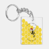 oh kerstbijenboom schattige grappige pun-kaart sleutelhanger (Voorkant Links)