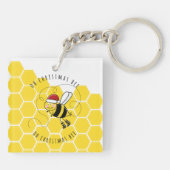 oh kerstbijenboom schattige grappige pun-kaart sleutelhanger (Achterkant)