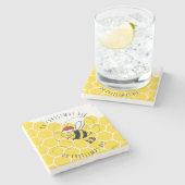 oh kerstbijenboom schattige grappige pun-kaart stenen onderzetter (Zijkant)