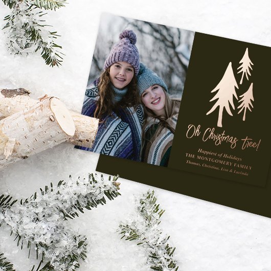 Oh kerstbomen Foto Folie Holiday Kaart