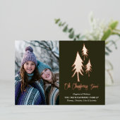 Oh kerstbomen Foto Folie Holiday Kaart (Staand Voorkant)
