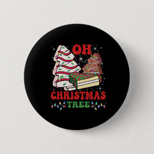 Oh Kerstboom Cake Kerstverlichting Grappig Matchin Ronde Button 5,7 Cm