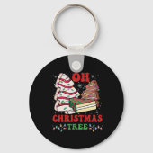Oh Kerstboom Cake Kerstverlichting Grappig Matchin Sleutelhanger (Voorkant)