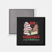 Oh Kerstboom Cake Xmas Lichten Grappige Matching Magneet (Voorkant / Achterkant)