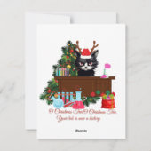 Oh kerstboom chemicus kat feestdagenkaart (Achterkant)