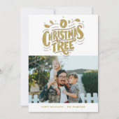 Oh Kerstboom Gold Foto's  Feestdagenkaart (Voorkant)