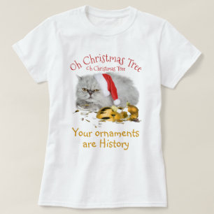 Oh kerstboom Grumpy Kitty Cat T-shirt