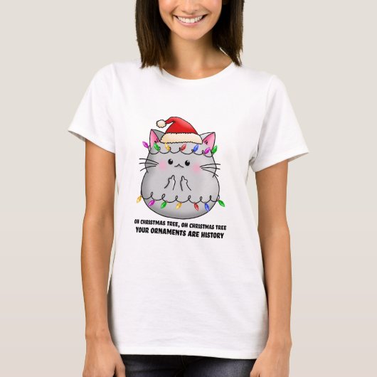 Oh kerstboom Je versieringen zijn geschiedenis T-shirt (Voorkant)