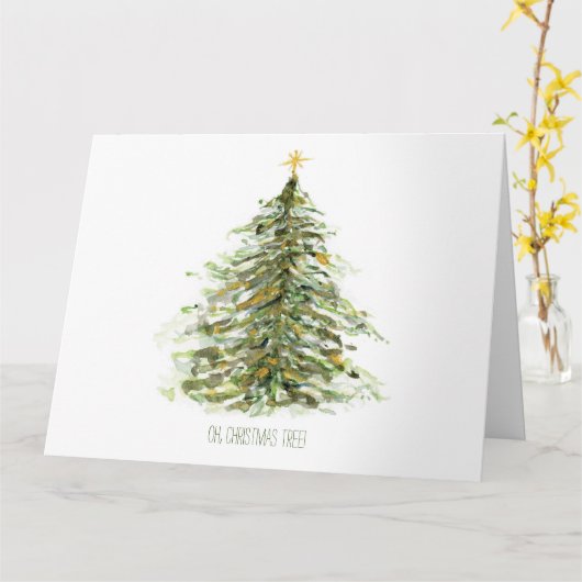 Oh, kerstboom kaart (Gele Bloem)