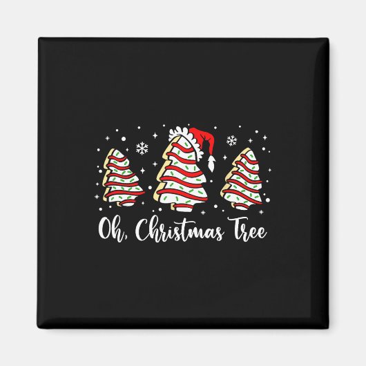 Oh Kerstboom Kerstman Hoed Cakes Debbie Funny Xma Magneet (Voorkant)