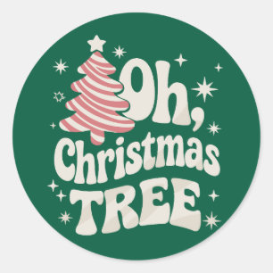 Oh Kerstboom Licht Prettig Kerstfeest Kerstmis  Ronde Sticker