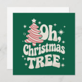 Oh Kerstboom Licht Vrolijk Kerstfeest Kaart (Voorkant / Achterkant)