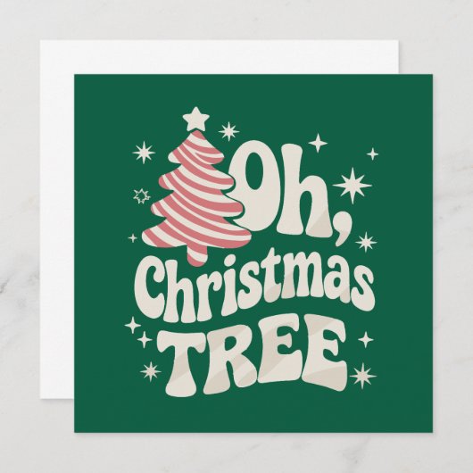 Oh Kerstboom Licht Vrolijk Kerstfeest Kaart (Voorkant / Achterkant)