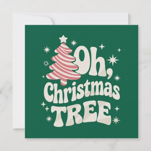 Oh Kerstboom Licht Vrolijk Kerstfeest Kaart (Voorkant)