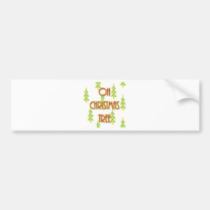 oh kerstboom mid century modern groen rood bumpersticker