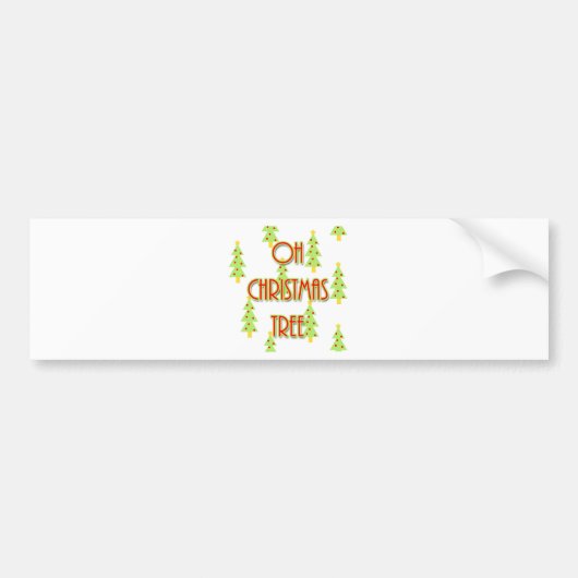 oh kerstboom mid century modern groen rood bumpersticker (Voorkant)