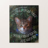 Oh Kerstboom Mischievous Grin Kat Funny Cat Legpuzzel (Verticaal)