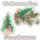 Oh kerstboom op maat gesneden vinyl Stickers (Voorkant)