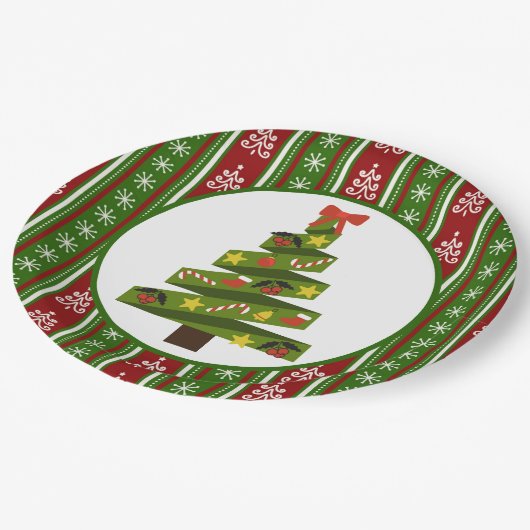 Oh kerstboom papieren bordje (Gekanteld)