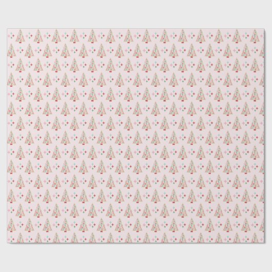 Oh kerstboom | Pastel Kerst Cadeaupapier (Vlak)