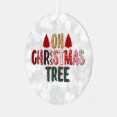 Oh kerstboom Pset Word Art Metalen Ornament (Voorkant links)