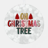 Oh kerstboom Pset Word Art Metalen Ornament (Achterkant)