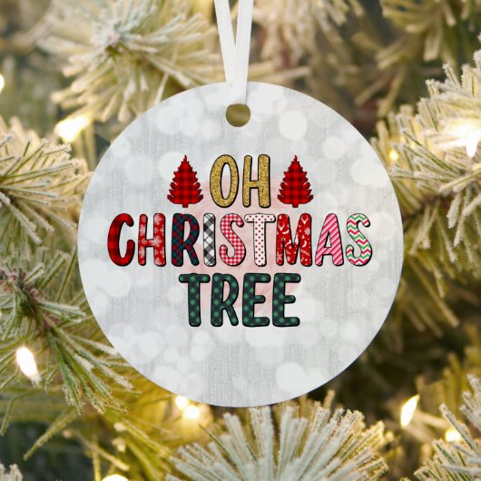 Oh kerstboom Pset Word Art Metalen Ornament (Insitu)
